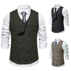 Vintage Gliter Double-Breasted Men's Suit Vest