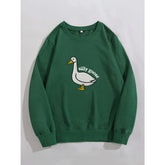 Silly Goose Printed Casual Round Neck Sweatshirt
