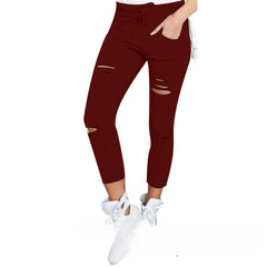 Women's Summer Ripped Slim Pencil Pants Leggings
