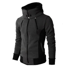 Dank Game Men's Zipper Fake Two-piece Hooded Coat