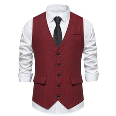 British Style Retro Single Breasted Men's Suit Vest