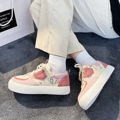 Kawaii Round Toe Women's Thick Sole Versatile Shoes