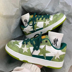 Retro Y2K Style Five Pointed Star Contrast Casual Shoes