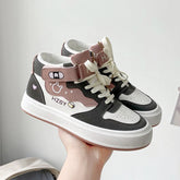 Cartoon Bear High Top Women's Versatile Velcro Shoes