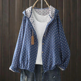 Artistic Hooded Drawstring Loose Cotton Thin Shirt