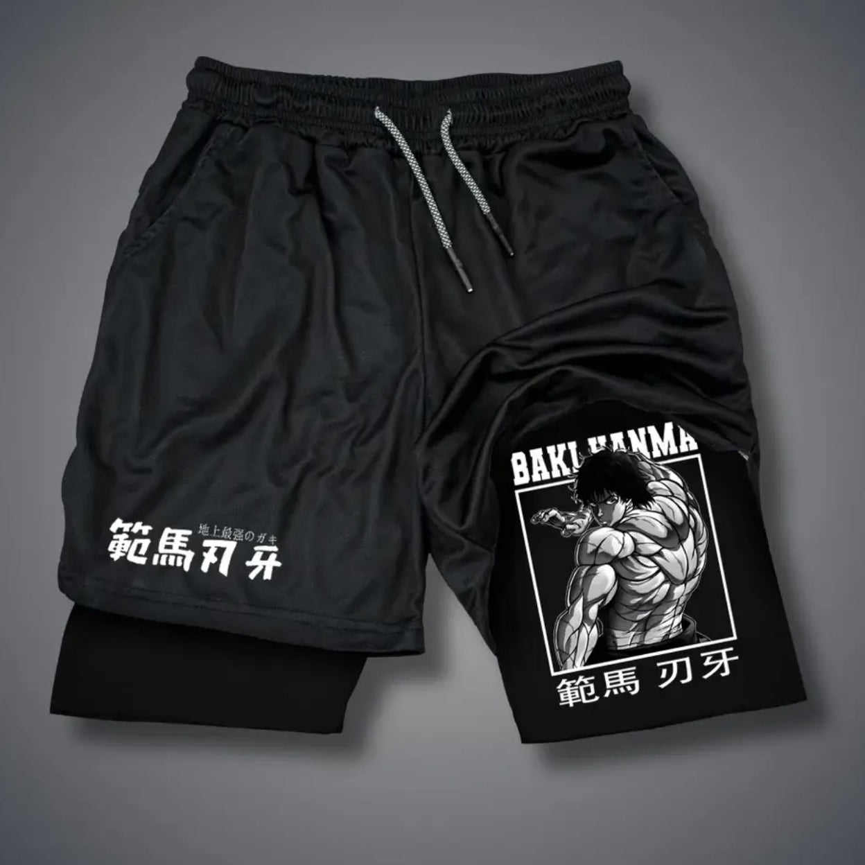 Men's Baki Hanma Printed Fitness Shorts