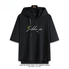 Casual Anime Cos Hooded Short-sleeved Loose Top