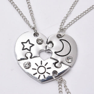 BEST FRIENDS Heart-shaped Pendant Necklace