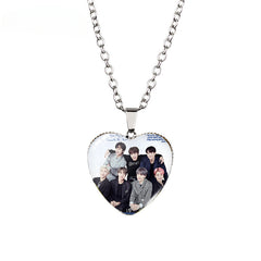 Kpop Time Gem Heart Necklace