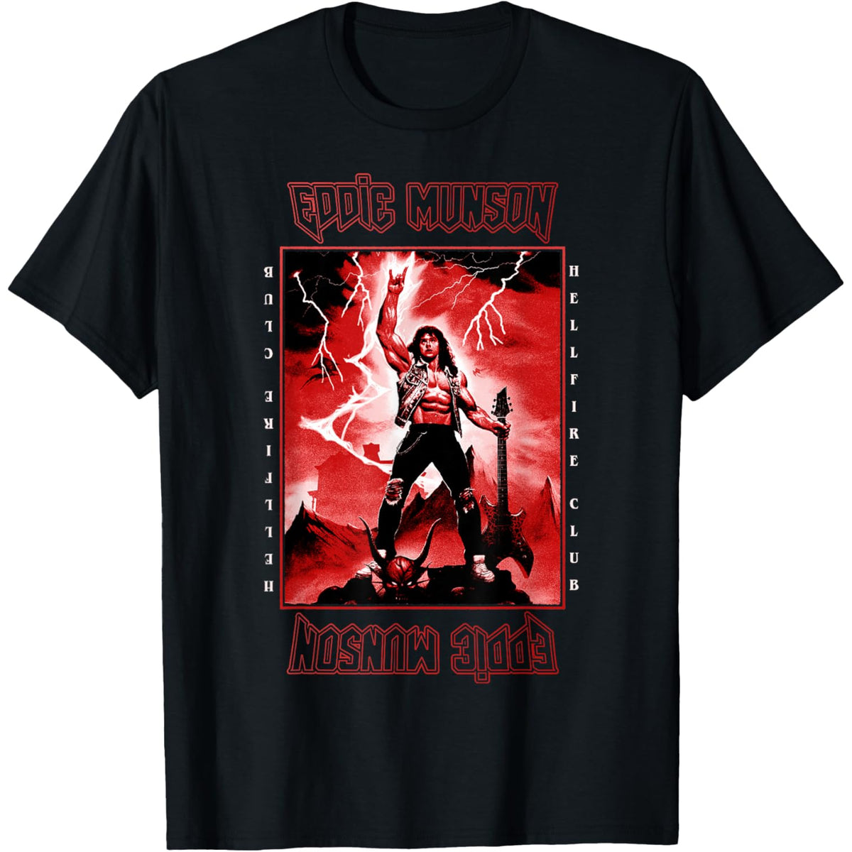 Eddie Munson Lightning Guitar Power T-Shirt