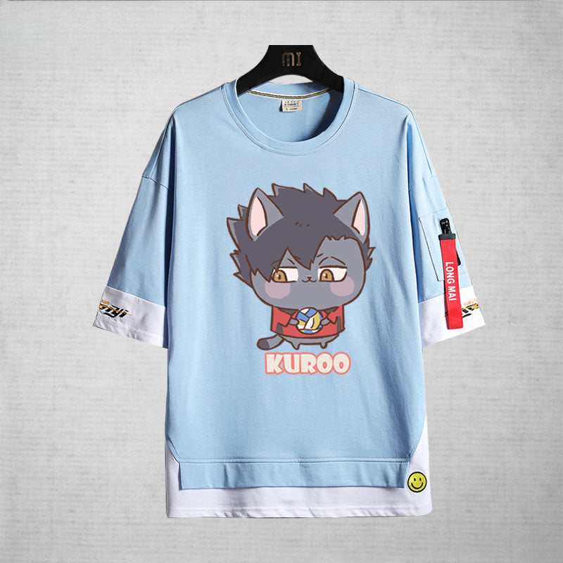 Unisex Cute Anime Printed Short-sleeved T-shirt