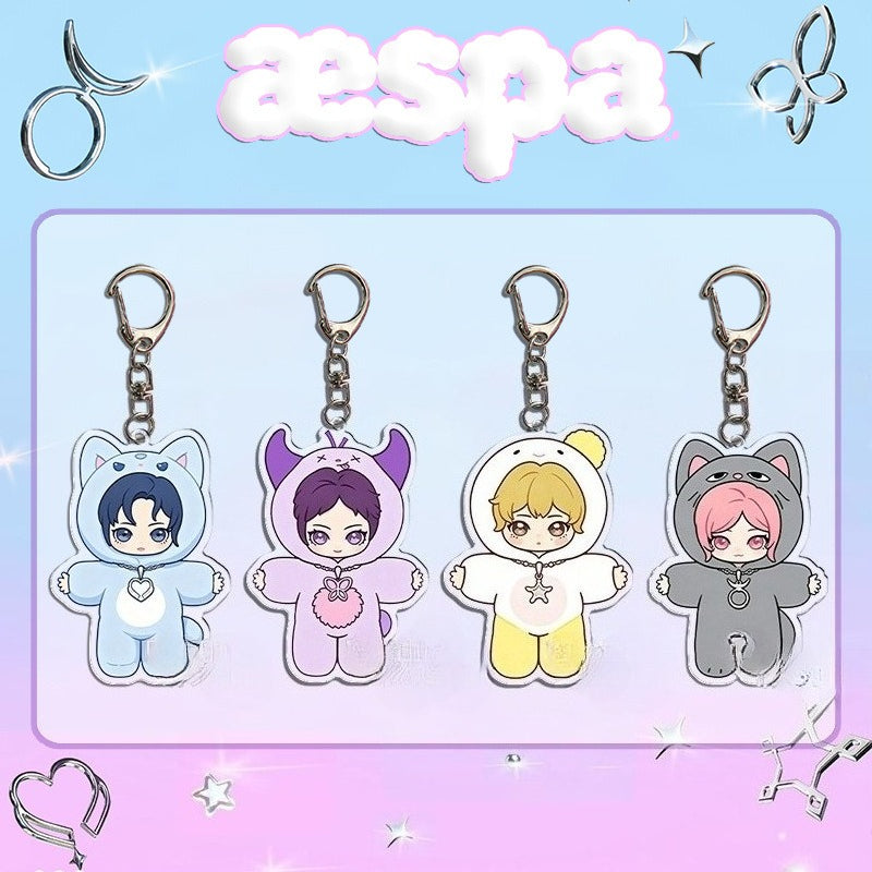 AE Cartoon Doll Acrylic Pendant Keyring