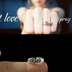 Rose Lisa Jennie Jisoo Letter Ring