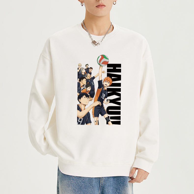 Trendy Casual Anime Crew Neck Pullover Top