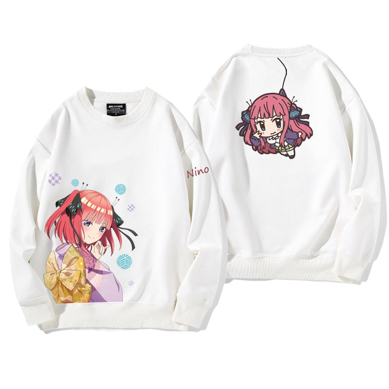 Nakano Anime Round Neck Loose Sweatshirt