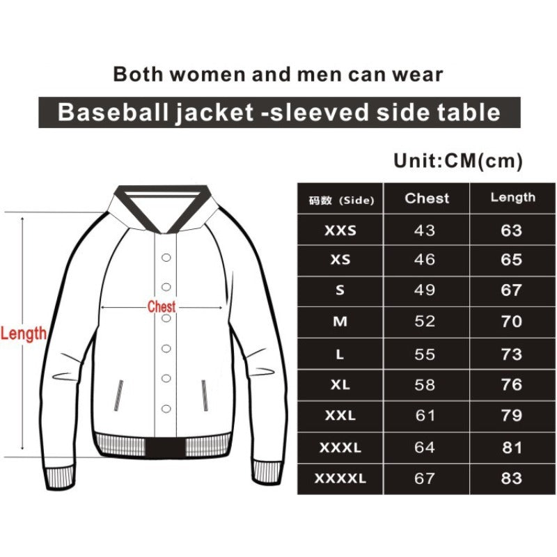 Unisex Anime Logo Printed Baseball Jacket