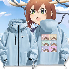 Unisex Anime Printed Zipper Hooded Jacket