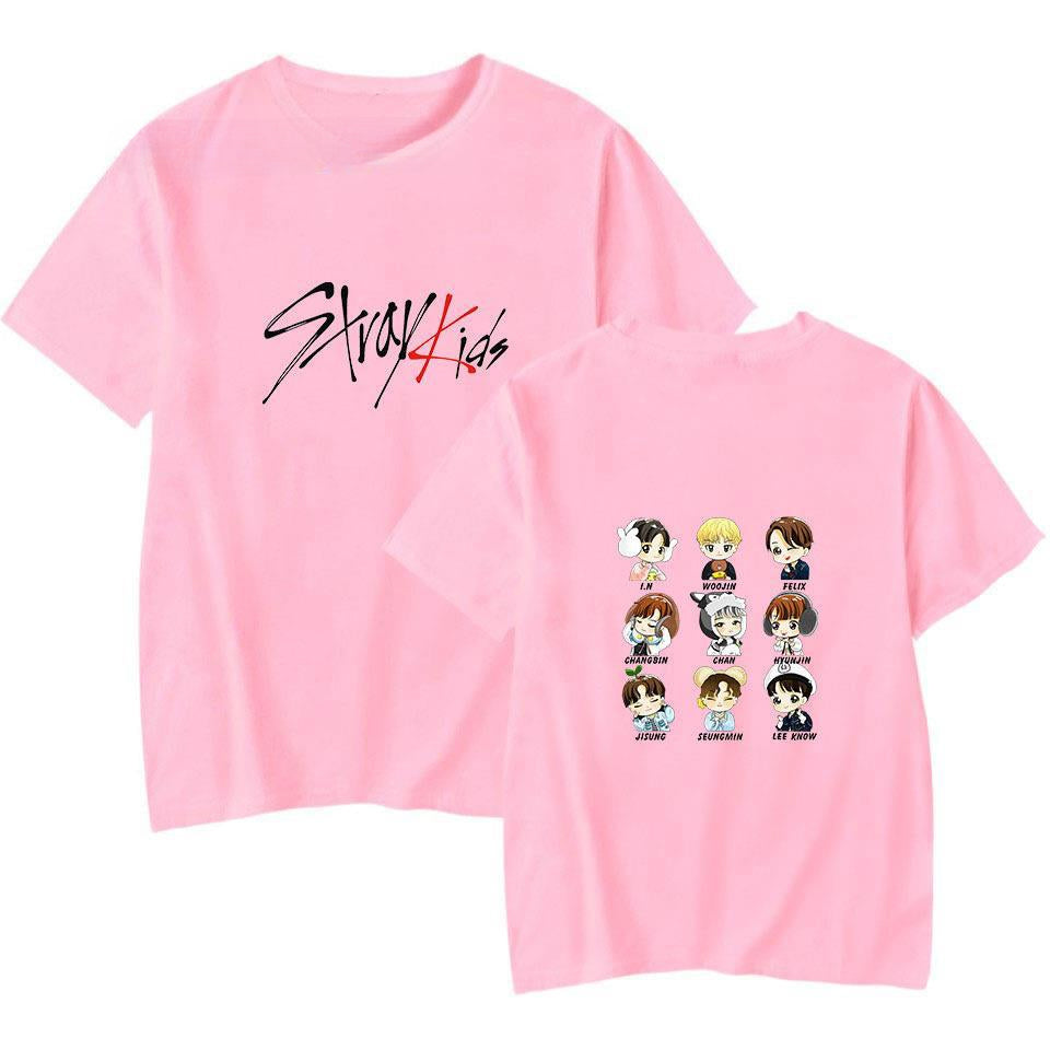 Women's KPOP Cartoon Printed Short Sleeve T-Shirt