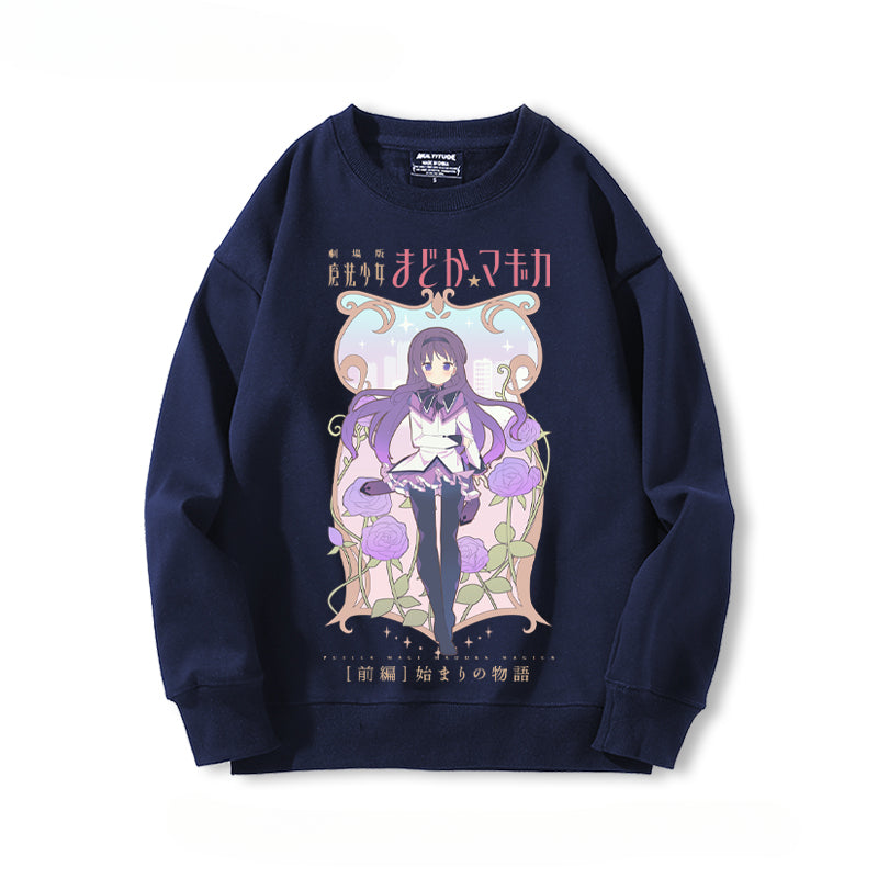 Cute Girls' Anime Crew Neck Sweatshirt
