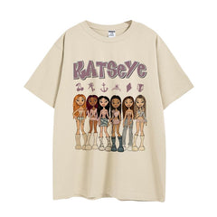 Kpop Cartoon Print Cotton Short-sleeved T-shirt