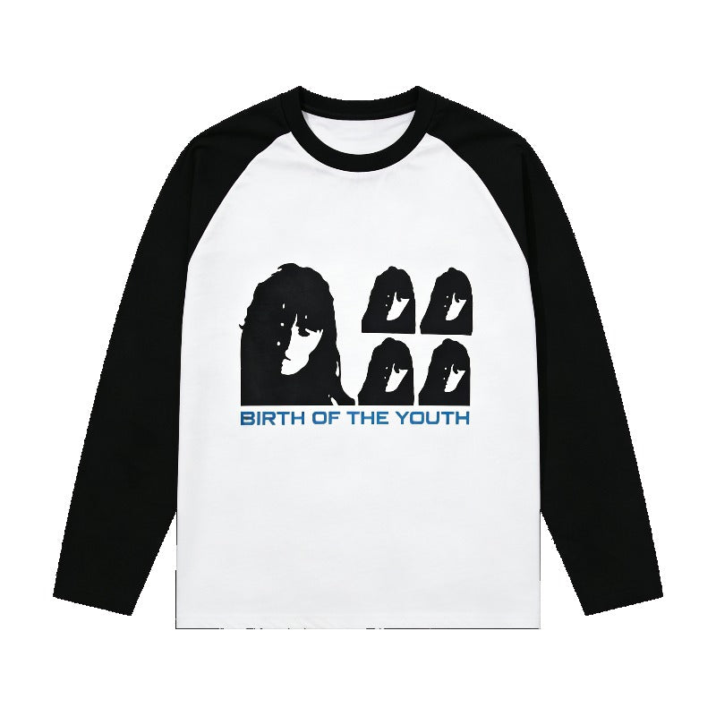 KEONHO Same Graphic Color Block Long-sleeved T-shirt