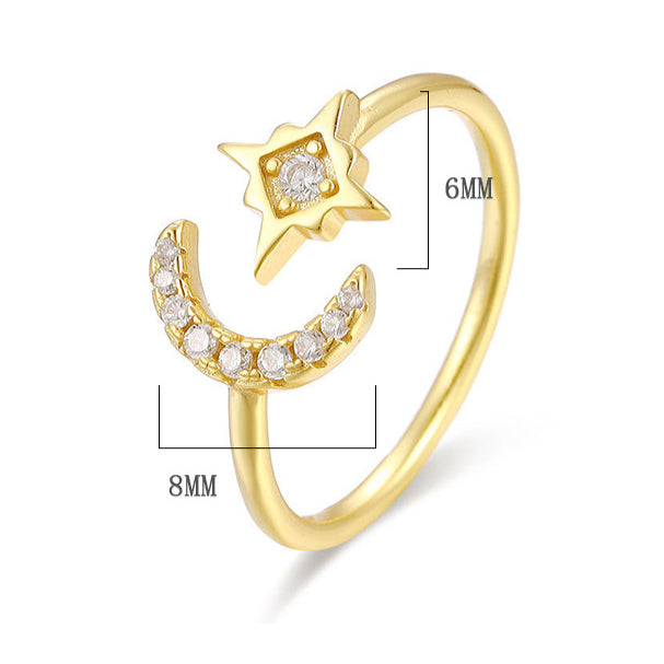 Women's Star Moon Couple Ring