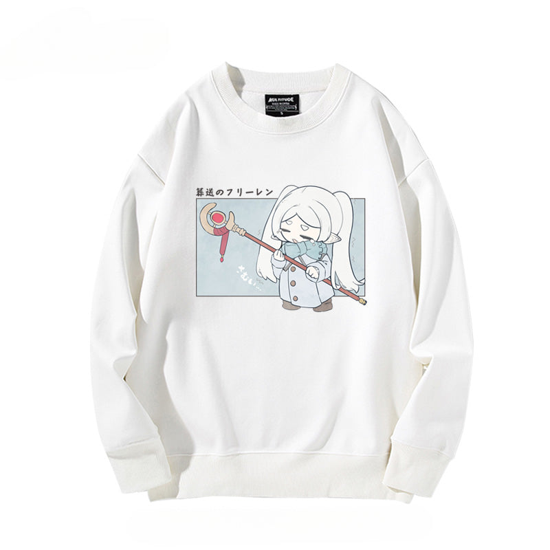 Women's Anime Print Crew Neck Sweatshirt