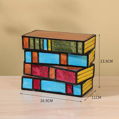 Stained Glass Stacked Books Lamp