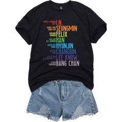 SKZ FAM Lyrics Print T-Shirt Top