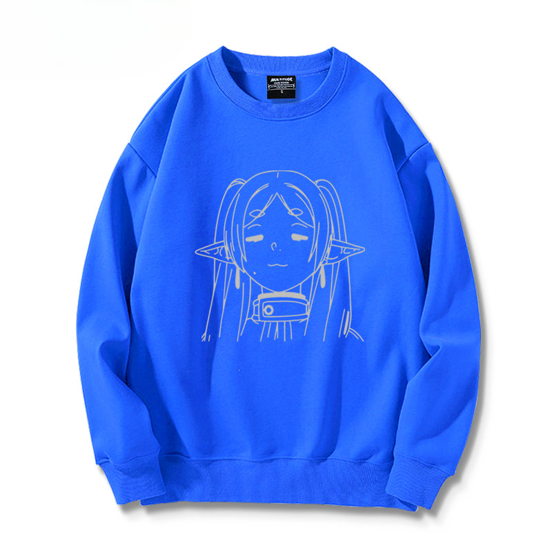 Women's Anime Printed Crew Neck Sweatshirt