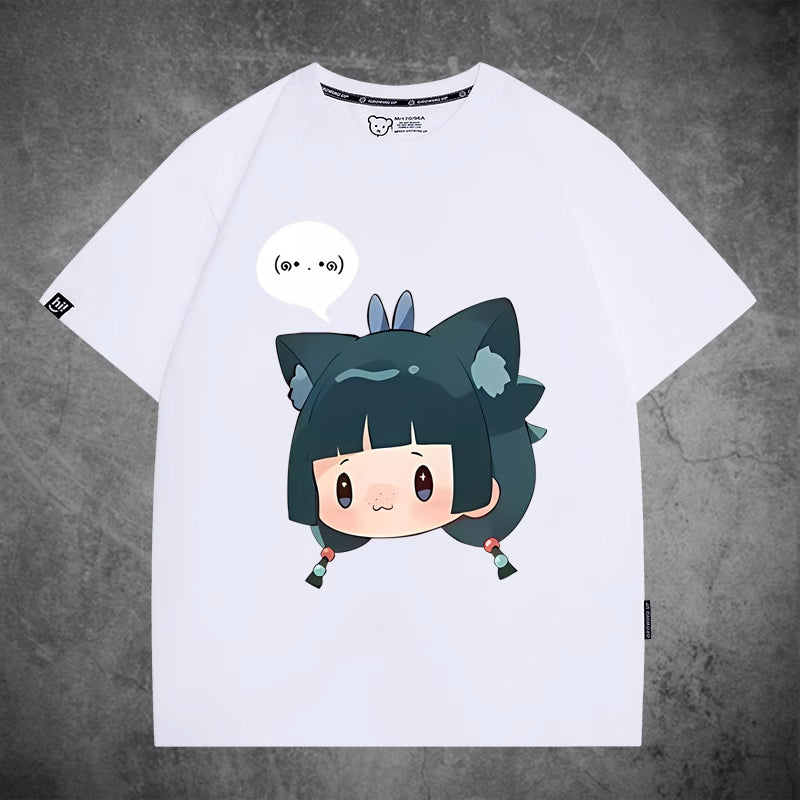 Casual Anime Pattern Cotton Short Sleeve T-Shirt