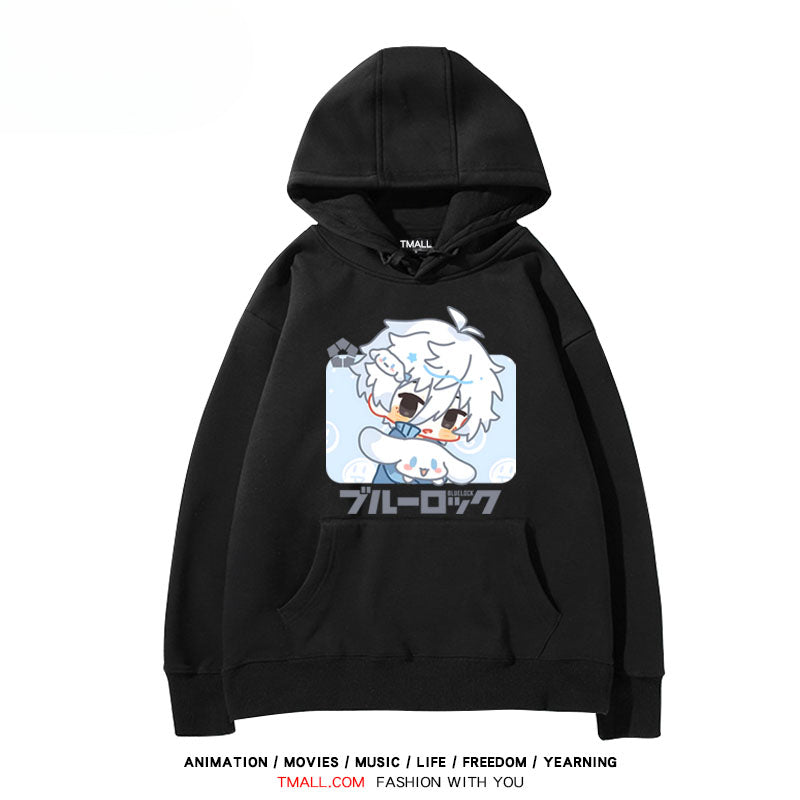 Cute Anime Printed Drawstring Hoodie