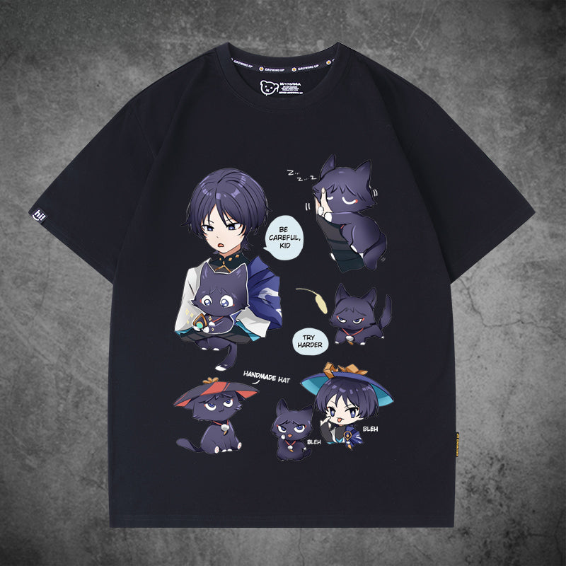 Unisex Game Cat Cotton Short-sleeved T-shirt