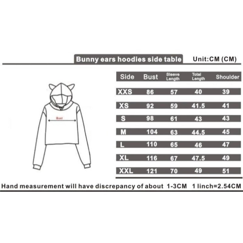 Women's Eva Sexy Cat Ears Crop Hoodie