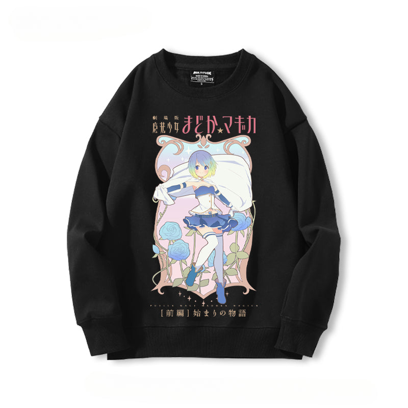 Cute Girls' Anime Crew Neck Sweatshirt