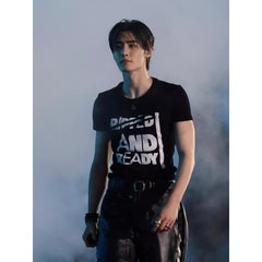 SUNGHOON‌ Same Black Short-sleeved T-shirt