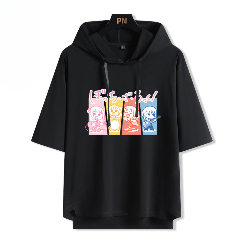 Casual Anime Hooded Short Sleeve T-Shirt