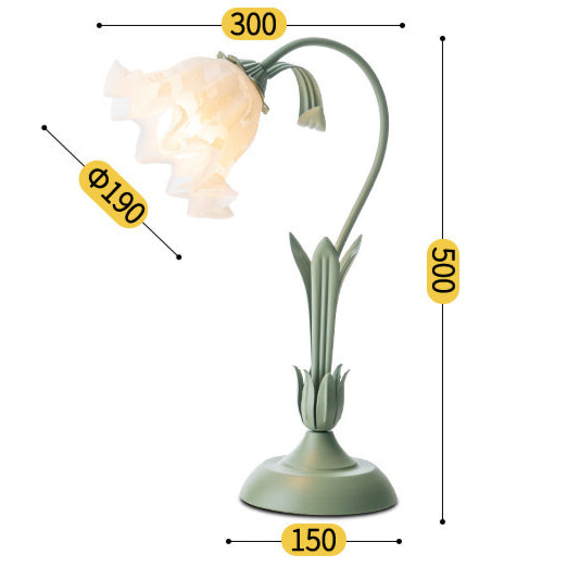 Lily of The Valley Green Table Lamp