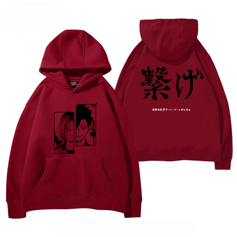 Unisex Anime Graphic Print Pullover Hoodie