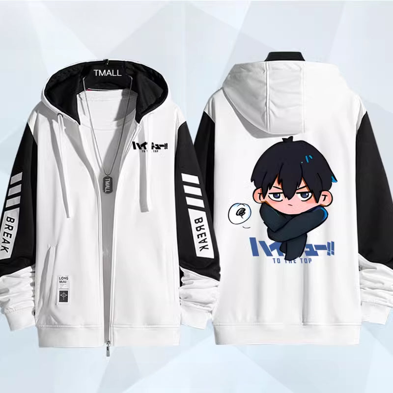 Unisex Hinata Anime Zipper Thin Coat