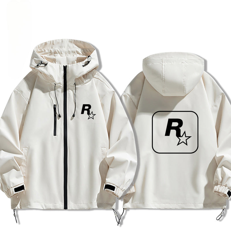 Game R Star Pattern Hooded Loose Jacket