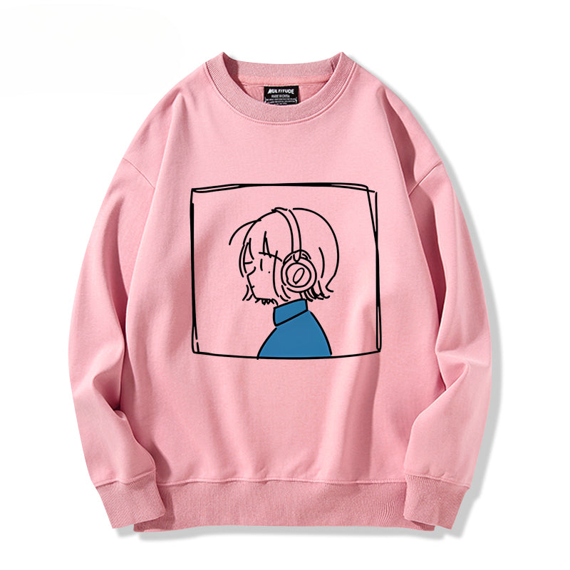 Girls' Anime Cos Loose Sweatshirt