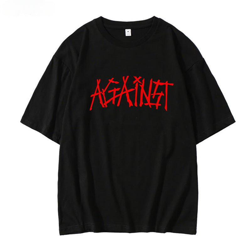 KPOP Loose Letter Half-sleeved T-shirt