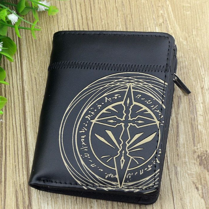 Cool Anime Black Zipper Wallet