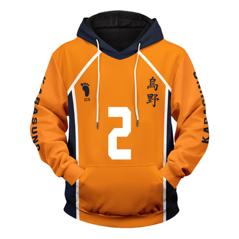 Unisex Karasuno 3D Print Pullover Cosplay Hoodie