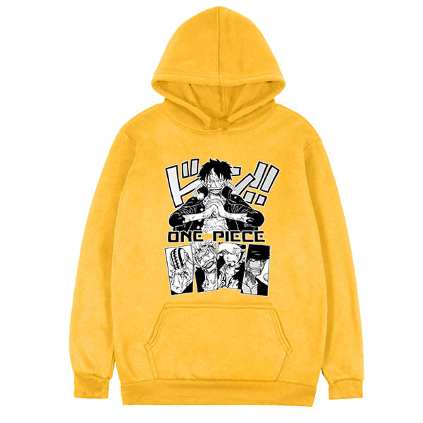 Unisex Casual Luffy Print Loose Hoodie