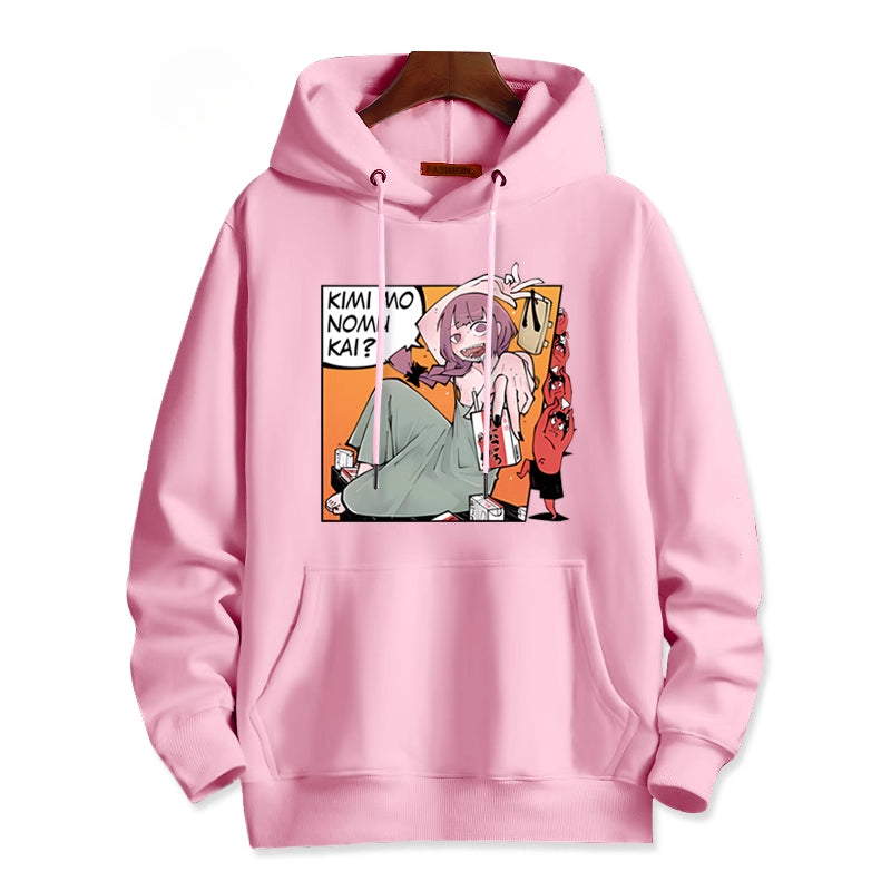 Casual Anime Graphic Print Cos Hoodie