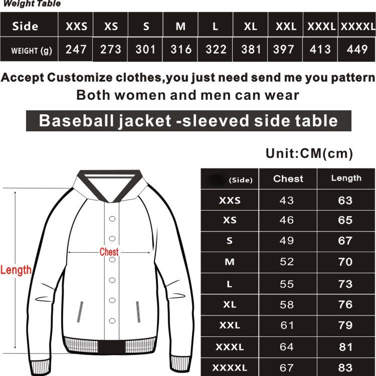 Unisex Casual Anime Print Baseball Jacket