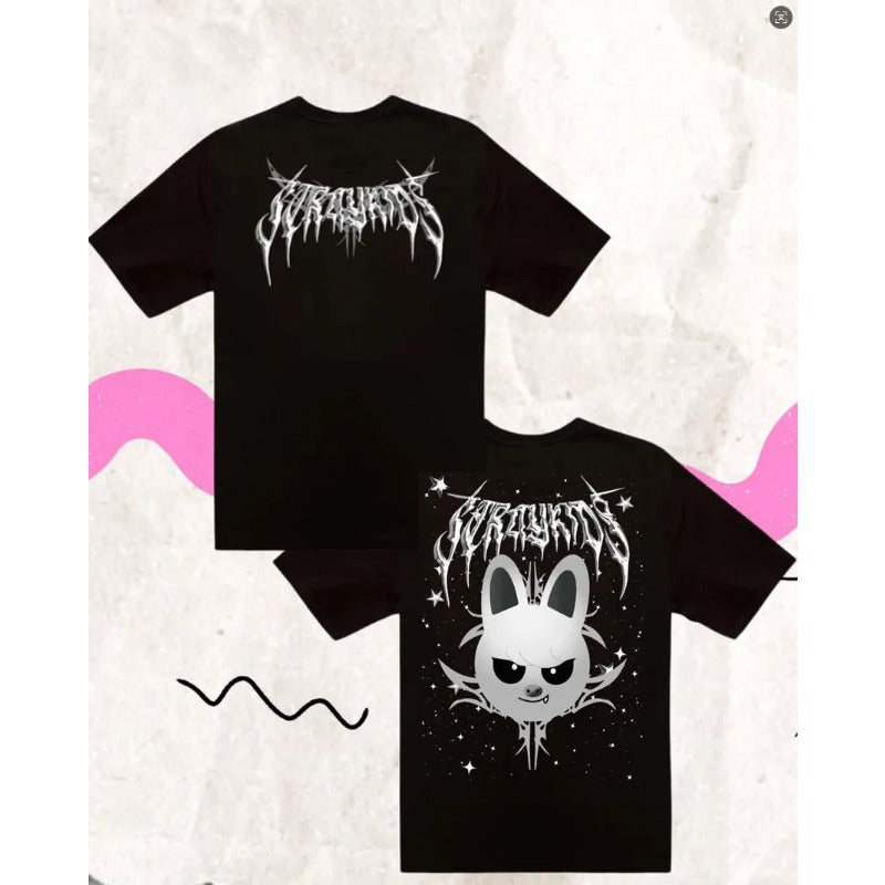 Unisex Kpop Cartoon Print Crew Neck Tee