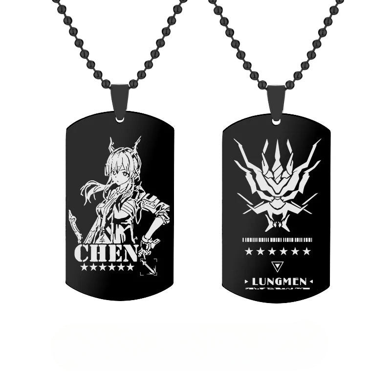 Game Character Stainless Steel Tag Necklace